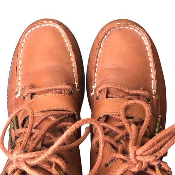 Polo Ralph Lauren Ranger Combat Boots Lace Up Brown Leather Boots Men’s Size 8 - Picture 9 of 15